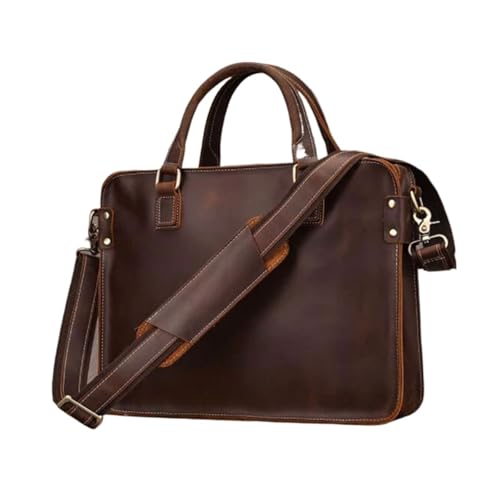 YUEIRI Echtes Leder Totes Laptop Taschen Computer Taschen Herren Schulter Taschen Gepäck Messenger Taschen Aktentaschen Handtaschen(Brown2) von YUEIRI