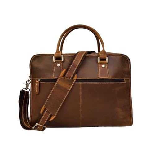 YUEIRI Herren-Tragetaschen Computertaschen Aktentaschen Echtes Leder Schultertaschen Messenger Bags Handtaschen Laptoptaschen(Brown2) von YUEIRI