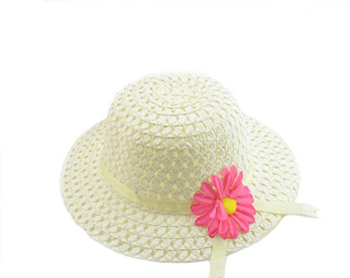 YUEMING Mädchen Sommer Sonnenhut, Kinder Sonnenhüte Sommer Sonnenhut Strand Kappe Cap mit Blumendekoration für den Urlaub Reise Outdoor-Aktivitäten von YUEMING