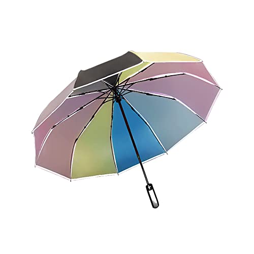YUEMING Regenschirm Taschenschirm Sturmfest, Regenbogen Taschenschirm mit Auf-Zu-Automatik,10 Rippen Windsicherer Sturm Taschenschirm Schirm für Herren und Damen, Klein, Leicht Kompakt von YUEMING