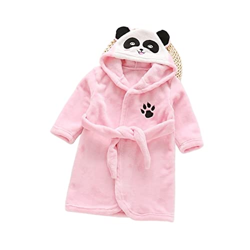 YUEMOL Bademantel Kinder frottee Flanell-Panda-Nachthemd for Kinder, Hoodie-Krawatte-Home-Fleece-Pyjama, Kinder-Herbst- und Winter-Pyjama(E,150cm) von YUEMOL