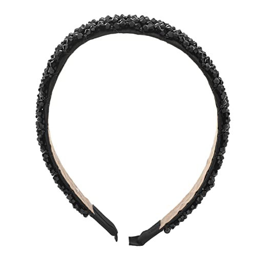Strass-Stirnband for Frauen, Kristall-Stirnband, glitzerndes Haarband, juwelenbesetztes Haarband, Haarschmuck for Mädchen, Bräute, Rot (Color : Black) von YUEMUZY