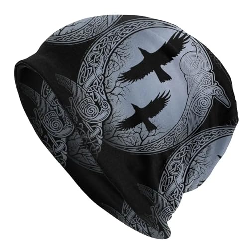 YUERYXH Atmungsaktive Gemütlich Sport Haube, 3D Gedruckte Interessant Wikinger Beanie Herren, Paar Outdoor LässigerStrumpf Mütze(Blue) von YUERYXH