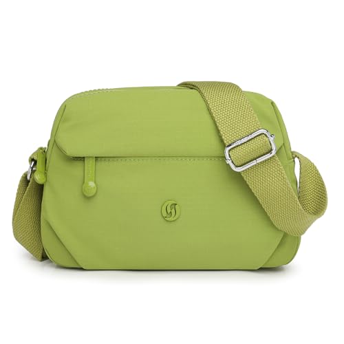 YUESITE Klein Handy Umhängetasche Wasserdicht Nylon Crossbody Bag Leichte Mini Tasche Kleine Schultertasche Damen Handytasche zum Umhängen Grün von YUESITE