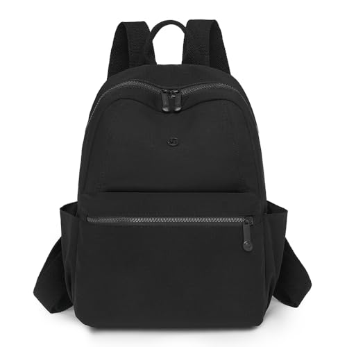 YUESITE Rucksack Damen Klein Leichter Rucksack mit Diebstahlschutz, Wasserabweisend Tagesrucksack Mini Backpack Rucksacktasche für Alltag, Schule und Reisen Schwarz von YUESITE
