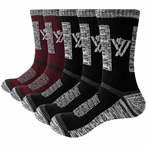YUEVO SPORTS 5 Paar Sportsocken für Herren Baumwollsocken Arbeitssocken Wandersocken Trekkingsocken Atmungsaktiv Hochleistung 40-45 von YUEVO SPORTS