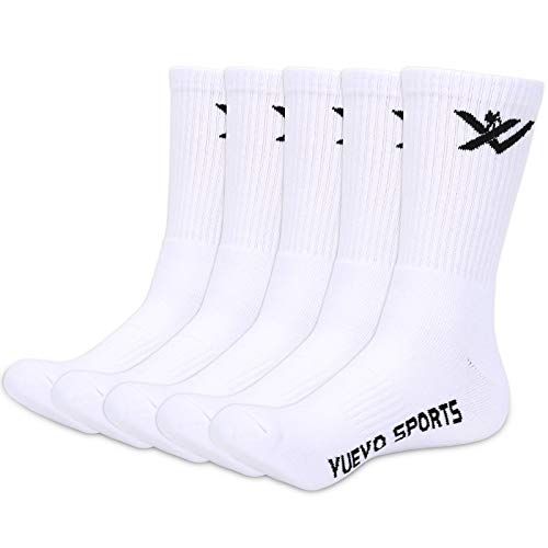 YUEVO SPORTS 5 Paar Sportsocken für Herren Weiß Arbeitssocken Wandersocken Atmungsaktiv Warm 38-43 von YUEVO SPORTS