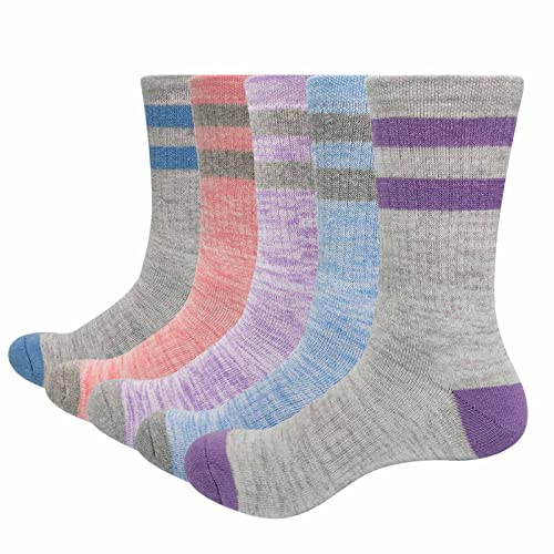 YUEVO SPORTS 5 Paar Warme Winter Socken Damen Dicke Baumwolle Outdoor Wandersocken 40-43 von YUEVO SPORTS