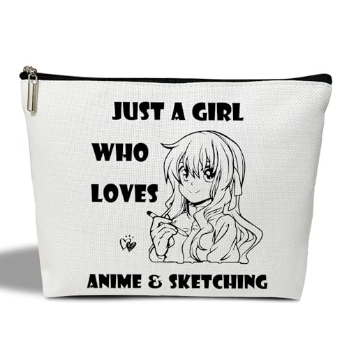 YUEXLL Anime-Geschenk-Make-up-Tasche für Frauen, Anime-Sachen, japanische Anime-Fans, Geschenk für Schwester, Tochter, Freunde, Besties, die Animes lieben, Skizzieren, Make-up-Organizer, von YUEXLL