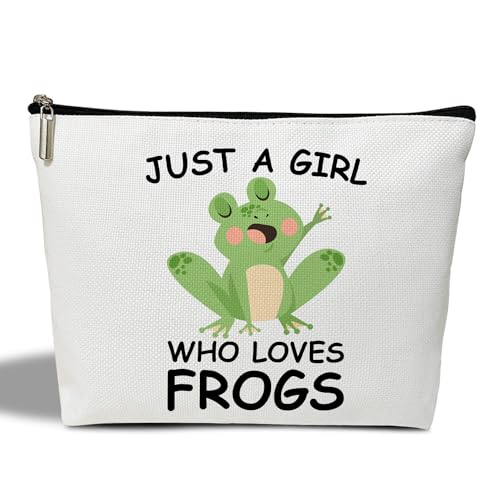 YUEXLL Frosch-Geschenke, Make-up-Tasche für Frauen, Frosch-Liebhaber, Geschenk für Schwester, Tochter, Freunde, Besties, die Frösche lieben, Make-up-Organizer mit Reißverschluss, Reise-Kulturbeutel von YUEXLL