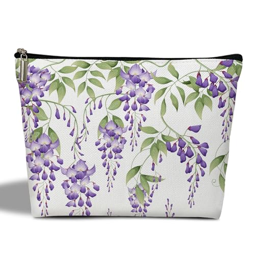 YUEXLL Make-up-Tasche mit Blumenmuster für Erwachsene und Frauen, Geschenk für Tochter, Mutter, Freunde, Schwester, Brautjungfer, Braut, Hochzeit, Abschlussgeschenk, ästhetischer Make-up-Organizer mit von YUEXLL