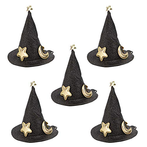 Yueyashux Mini Witch Hut Haarstifte süße Clips Halloween Neujahr Weihnachtsferien Haardekorationen Kinder Schwarz 5pcs von YUEYASHUX