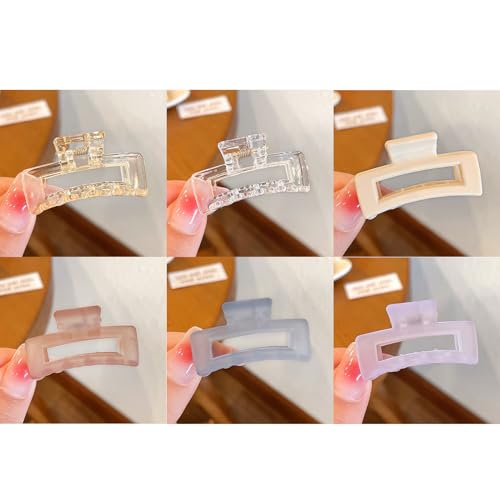 6 x Haarspangen, 4,5 cm, Gelee-Clip, quadratische Haarklammern, kleine Haarklammern für dünnes Haar, trendige Haarspangen, Haarstyling-Clips für Damen und Mädchen 6 x Haarspangen, 4,5 cm, Gelee-Clip, quadratische Haarklammern, kleine Haarklammern für dünnes Haar, trendige Haarspangen, Haarstyling-Clips für Damen und Mädchen von YUEYINGMG