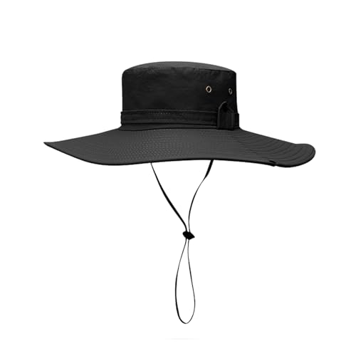 YUEYINGMG LSF 50+ Sonnenschutzhut für Herren, breite Krempe, Fischerhut, UV-Schutz, Sonnenhut für Wandern, Golf, Garten, Outdoor, Schwarz , Einheitsgröße YUEYINGMG LSF 50+ Sonnenschutzhut für Herren, breite Krempe, Fischerhut, UV-Schutz, Sonnenhut für Wandern, Golf, Garten, Outdoor, Schwarz , Einheitsgröße von YUEYINGMG