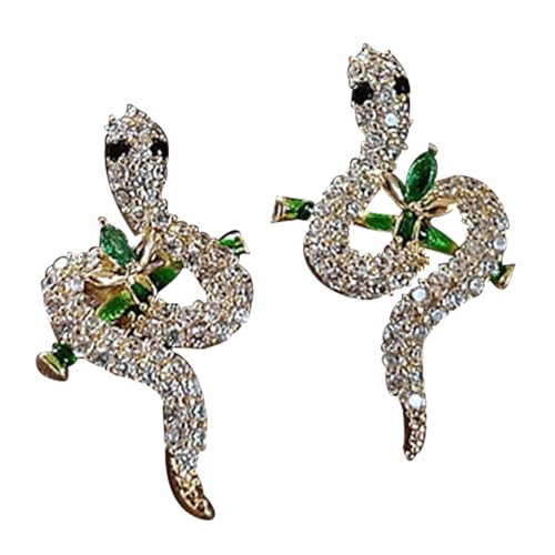 Schlangenohrringe,Retro Schlange Hängende Ohrringe Goldene Retro Schlange Geformte Ohrringe Diamant Schlangenohrringe Sind für Mädchen und Frauen Ohrringe Geeignet von YUEcthynous