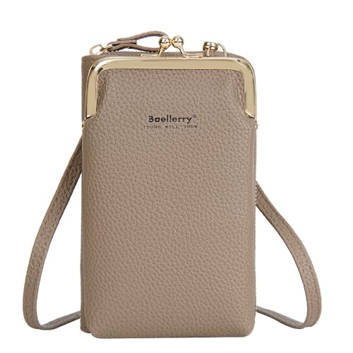 YUEcthynous Damen Leder Umhängetasche Geldbörse,RFID Schutz Geldbeutel Handy Umhängetasche Multifunktionale Handytasche mit Vielen Fächern und Kartenfächer,Verstellbar Abnehmbar Schultergurt(Kaki) YUEcthynous Damen Leder Umhängetasche Geldbörse,RFID Schutz Geldbeutel Handy Umhängetasche Multifunktionale Handytasche mit Vielen Fächern und Kartenfächer,Verstellbar Abnehmbar Schultergurt(Kaki) von YUEcthynous
