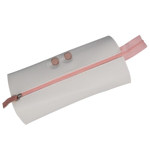 YUEcthynous Federmäppchen Leder,Bleistiftkasten mit Reißverschluss,Kosmetiktasche Schulsachen Federtasche Wasserdicht Tragbar für Schule Büro Mädchen Geschenk 21×11CM (Weiß) von YUEcthynous