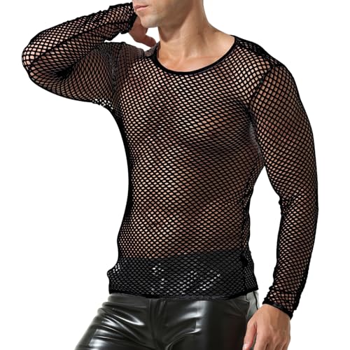 YUFEIDA Herren Unterhemd Netzhemd Netzshirt Mit Arm Ringershirt Atmungsaktiv Unterhemd Tops von YUFEIDA