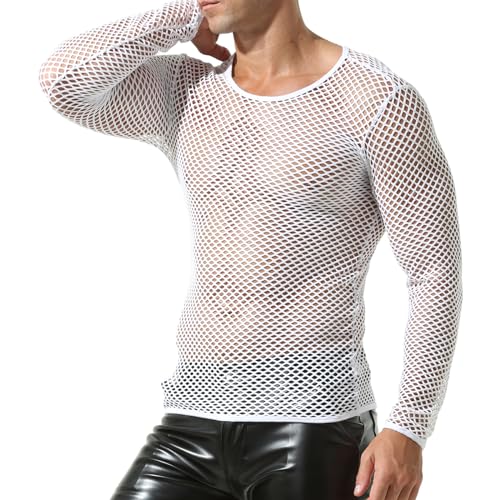 Herren Shirt Netzhemd Netzshirt Mit Arm Ringershirt Unterhemd Tops Herren Shirt Netzhemd Netzshirt Mit Arm Ringershirt Unterhemd Tops von YUFEIDA