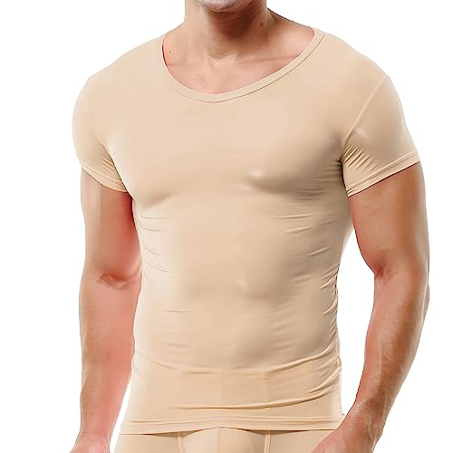 Herren Unterhemd aus Mesh Transparent Shirt Stretch T-Shirt Unterwäsche Reizwäsche Unterhemd von YUFEIDA