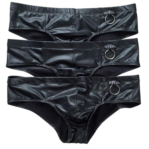 YUFEIDA Herren Boxer Slips Unterwäsche Schwarz Dessous Bikini Strings Höschen Erotische Strings für Herren von YUFEIDA