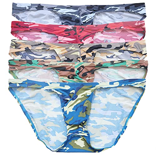 YUFEIDA Herren Tanga Unterwäsche G-String Camouflage Low Rise Briefs Unterhose Pack von YUFEIDA