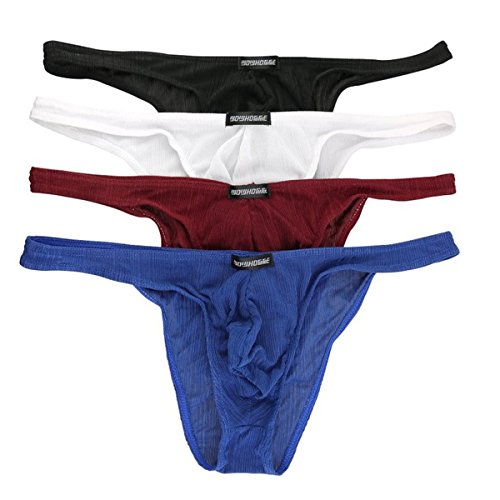 YUFEIDA Herren Slips String Unterwäsche Komfort Low Rise Bikini Shorts Unterhose 4er Pack von YUFEIDA