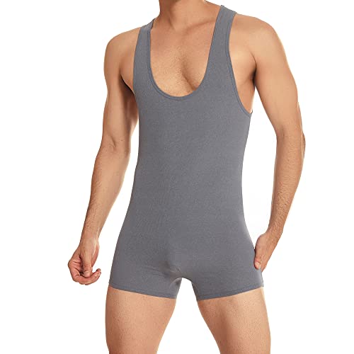 YUFEIDA Herren Sport-Unterhemd Trikot Slim Fit Body Einteiliges aktives Hemd Sheer Soft Wrestling Singlet Bodywear von YUFEIDA