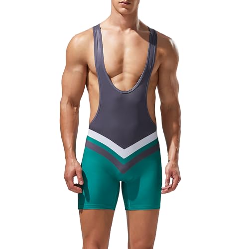 YUFEIDA Herren Sporthemden Aktive Unterhemden Boxer Wrestling Bodywear Active Bodysuit Sportunterhemden für Herren von YUFEIDA