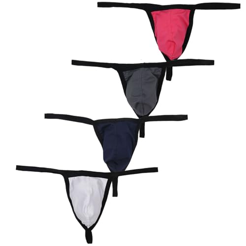 YUFEIDA Herren Strings Atmungsaktive Mesh Unterwäsche Männer Tanga Slips Bequeme Unterhose Low Rise T-Back Bikinis Unterwäsche Strings Pack von YUFEIDA