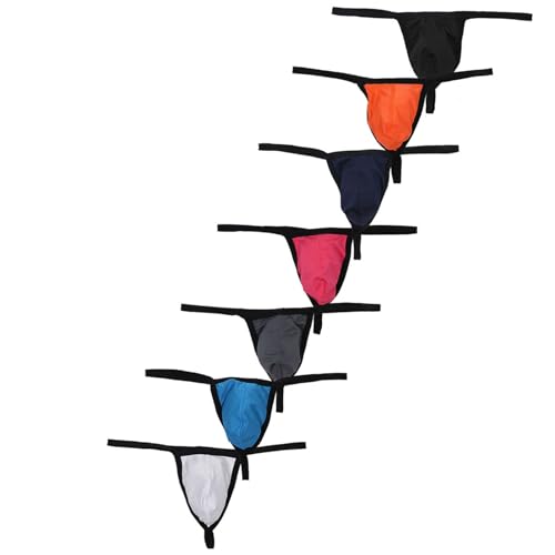 YUFEIDA Herren Strings Atmungsaktive Mesh Unterwäsche Männer Tanga Slips Bequeme Unterhose Low Rise T-Back Bikinis Unterwäsche Strings Pack von YUFEIDA