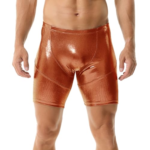 YUFEIDA Herren Unterhose Boxershorts Wet Look Retroshorts Leggings Bademode Trunks Hosen Shorts von YUFEIDA