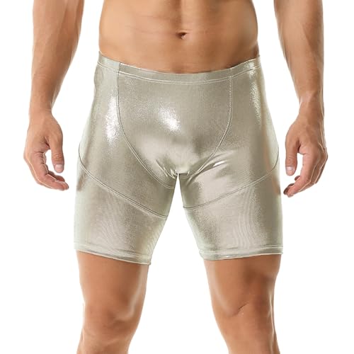 YUFEIDA Herren Unterhose Boxershorts Wet Look Retroshorts Leggings Bademode Trunks Hosen Shorts von YUFEIDA