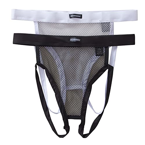 YUFEIDA Sexy Herren Bikini Slips Bademode Mesh Boxershorts Jockstrap Unterwäsche 2-Pack von YUFEIDA