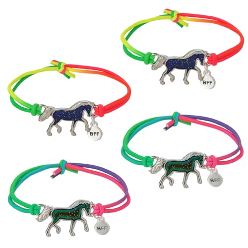 YUFFQOPC Pferde Armband - 4 Stück Farbwechsel Stimmungsarmband Mädchen mit Pferdeanhänger Freundschaftsarmbänder Kinder mädchen in Regenbogenfarben YUFFQOPC Pferde Armband - 4 Stück Farbwechsel Stimmungsarmband Mädchen mit Pferdeanhänger Freundschaftsarmbänder Kinder mädchen in Regenbogenfarben von YUFFQOPC