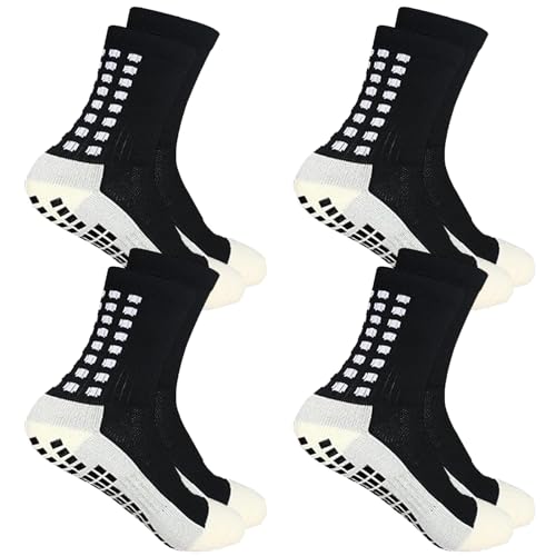 YUFREE SUN Soccer Grip Socken für Herren, Jugendliche, athletische Anti-Rutsch-Socken für Fußball, Basketball, Hockey, Rugby, 4 Paar von YUFREE SUN