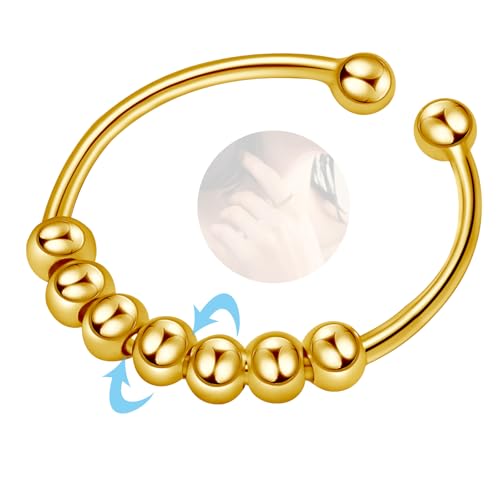 YUGDRUZY Anxiety Ring Gold 925 Frauen Ringe Damen Verstellbar Anti Stress Ring Spinner Ring Damen Fidget Ring Angst Ring Skill Ringe Gold 925 Damen Angstring Stressring Schmuck Geschenke Frauen YUGDRUZY Anxiety Ring Gold 925 Frauen Ringe Damen Verstellbar Anti Stress Ring Spinner Ring Damen Fidget Ring Angst Ring Skill Ringe Gold 925 Damen Angstring Stressring Schmuck Geschenke Frauen von YUGDRUZY