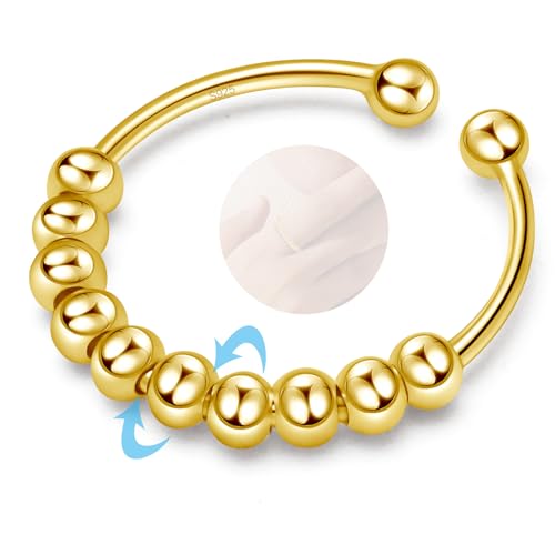 YUGDRUZY Anxiety Ring Gold 925 Frauen Ringe Damen Verstellbar Anti Stress Ring Spinner Ring Damen Fidget Ring Angst Ring Skill Ringe Gold 925 Damen Angstring Stressring Schmuck Geschenke Frauen YUGDRUZY Anxiety Ring Gold 925 Frauen Ringe Damen Verstellbar Anti Stress Ring Spinner Ring Damen Fidget Ring Angst Ring Skill Ringe Gold 925 Damen Angstring Stressring Schmuck Geschenke Frauen von YUGDRUZY
