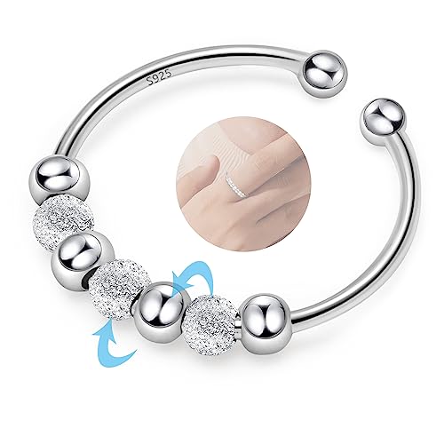 YUGDRUZY Anxiety Ring Silber 925 Frauen Ringe Damen Verstellbar Anti Stress Ring Spinner Ring Damen Fidget Ring Angst Ring Skill Ringe Silber 925 Damen Angstring Stressring Schmuck Geschenke Frauen YUGDRUZY Anxiety Ring Silber 925 Frauen Ringe Damen Verstellbar Anti Stress Ring Spinner Ring Damen Fidget Ring Angst Ring Skill Ringe Silber 925 Damen Angstring Stressring Schmuck Geschenke Frauen von YUGDRUZY
