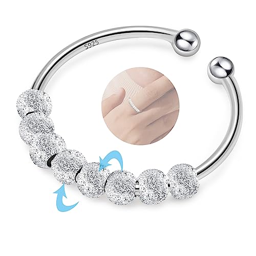 YUGDRUZY Anxiety Ring Silber 925 Damen Verstellbar Anti-Stress Spinner Fidget Ring Angst Skill Schmuck Geschenke für Frauen YUGDRUZY Anxiety Ring Silber 925 Damen Verstellbar Anti-Stress Spinner Fidget Ring Angst Skill Schmuck Geschenke für Frauen von YUGDRUZY