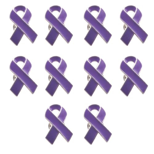 10 x Anstecknadeln für Brustkrebs-Bewusstsein, modische Band-Brosche für Frauen und Mädchen, dekoratives Abzeichen, Brosche, Schmuck, Ornament von YUGSHNKFC