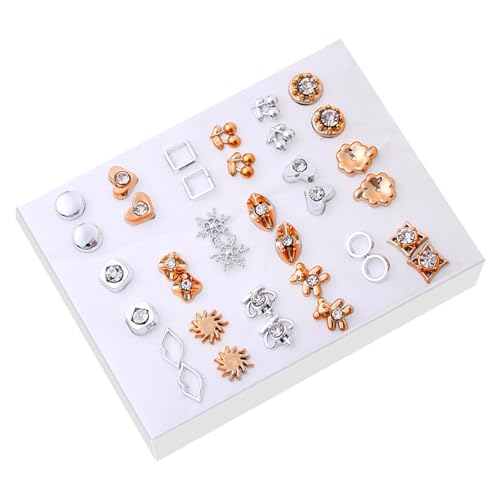 18pairs Set Gold Silber Studs Ohrringe Elegante Gemischte Stile Herz Und Blumenaccessoire Für Modeliebhaber Frauen von YUGSHNKFC