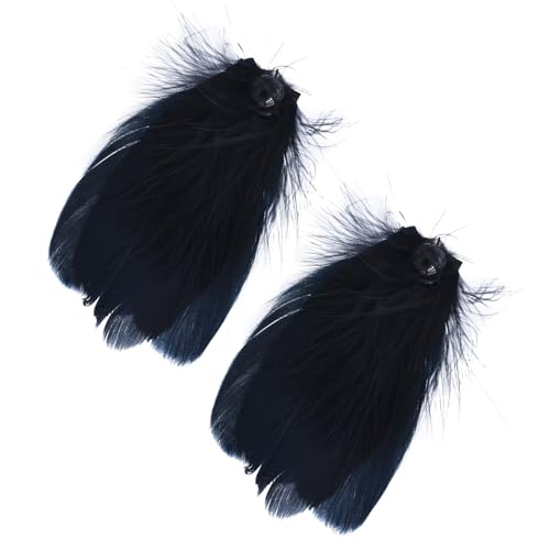 2 x Haarspangen mit Kunstperlen, Federn, seitliche Haarnadeln für Bühnenauftritte und Hochzeitsfeiern, Kopf-Accessoire von YUGSHNKFC