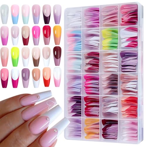 288 Stück Modische Künstliche Nägel Volle Abdeckung Glänzende Oberfläche Acryl Zum Aufdrücken Der Nägel Einfache Anwendung Für Damen Und Mädchen von YUGSHNKFC