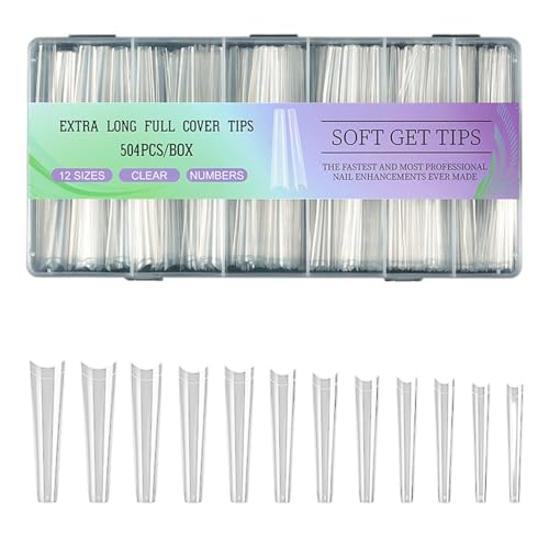504pcs Vollständige Abdeckungen Tipps Weiche Gel Tipps Acrylnägel Tipps Klare Nägel Tipps Drücken Sie Auf Nägel Falsche Nägel Für Frauen Extra Langes Weiches Gelnagelspitzen von YUGSHNKFC