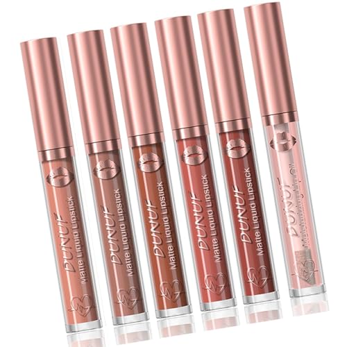 6pcs Langlebig Mit Mattem Lippenstift Set Hochfarbig Feuchtigkeitsspendende Lipgloss Lippen Make Up Für Verschiedene Hautton Frauen Lippenstift von YUGSHNKFC