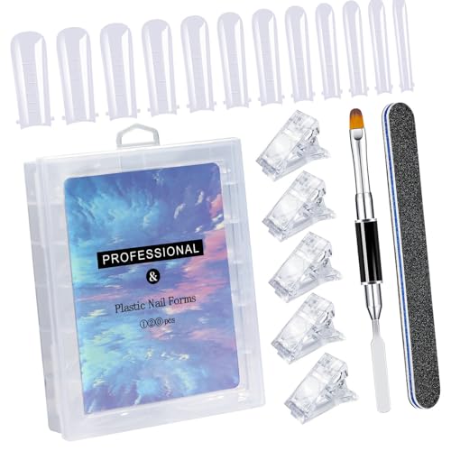 Anfängerfreundliches Nagelverlängerungs-Set mit mehreren Größen, klarer künstlicher Acryl-Malpinsel und Nagelspitzen-Clip von YUGSHNKFC