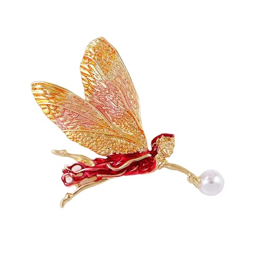 Antiquitätenstile Angel Girl Brosche Accessoire Mit Farbenfrohen Flügel Und Vintage Design Für Frauen Schmuck Geschenkschutz Für Charm Winged Brosche von YUGSHNKFC