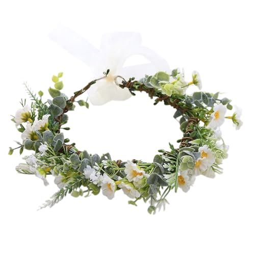 Blumen-Haarband für Hochzeit, Party, Strand, Foto-Requisiten, Blumen mit Blättern für lässige oder formelle Kleidung von YUGSHNKFC