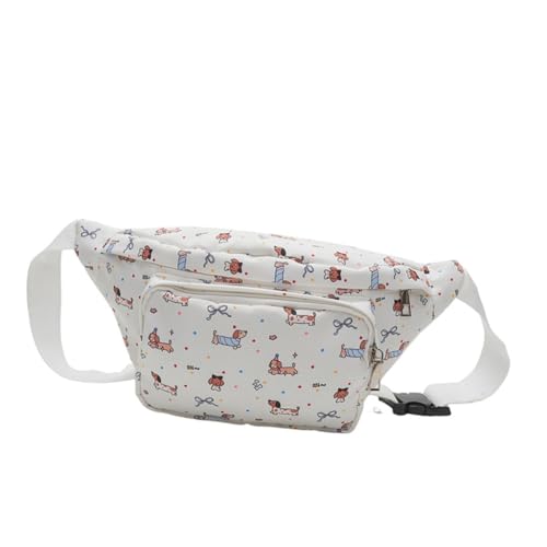 Damen Hüfttasche mit Cartoon-Dackel-Motiv, großes Fassungsvermögen, Umhängetasche, Geldbörse, lässig, Outdoor, Schultertasche, Brustgürteltasche, weiß Damen Hüfttasche mit Cartoon-Dackel-Motiv, großes Fassungsvermögen, Umhängetasche, Geldbörse, lässig, Outdoor, Schultertasche, Brustgürteltasche, weiß von YUGSHNKFC